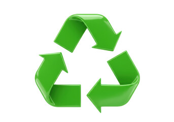 Obraz premium Green recycling symbol PNG isolated on transparent background, eco-friendly concept for environmental awareness and sustainable practices