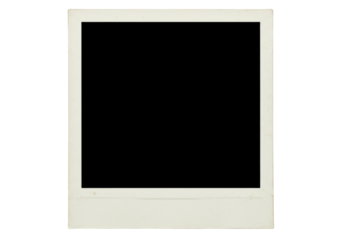 Vintage instant photo frame PNG isolated on transparent background, retro style picture border for scrapbooking and design use