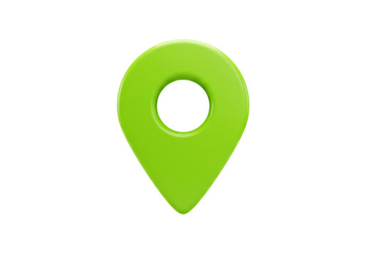 Green map pointer isolated PNG on transparent background, location pin icon for navigation and travel apps - Powered by Adobe