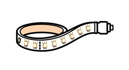 Fototapeta premium Coiled LED Strip Light with Visible Chips and Connector Illustration.