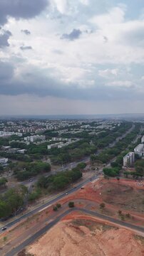 Vis&atilde;o a&eacute;rea vertical da Asa norte de Bras&iacute;lia, Distrito Federal, Brasil