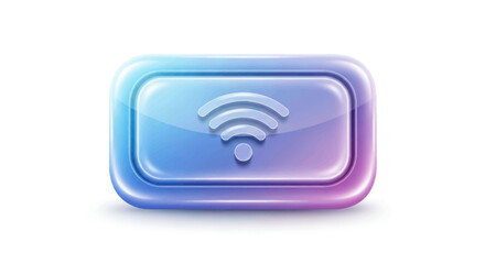 Glossy, Colorful Wi-Fi Icon with Signal Radiating.