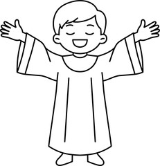 성가대 남자 흑백