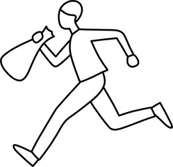 줍깅 남자 흑백