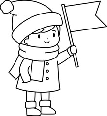 겨울 가이드 남자 흑백