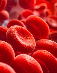 red blood cells flowing through vein