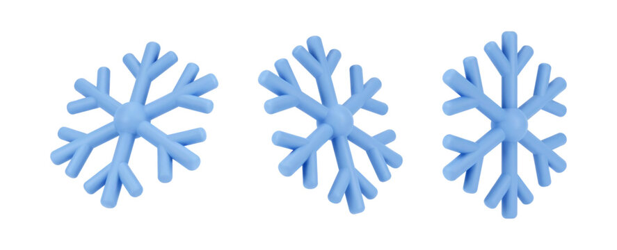 Winter snowflake decoration. Vector isolated 3d icon, climate sign for forecast or meteorology. Wintertime season design for xmas and new year card, postcard holiday celebration and greeting