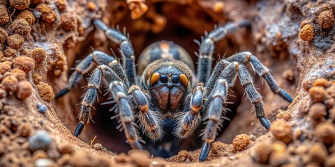 Macro Photography: Trapdoor Spider & Spiderlings in Sardinian Burrow - Endope