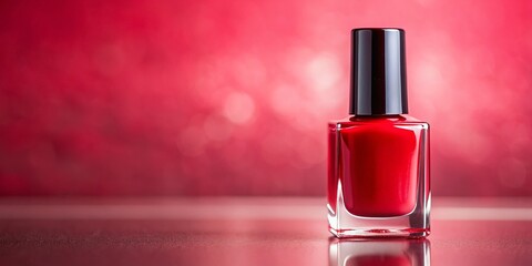 Macro Shot of Red Nail Polish on Pink Background - Beauty, Manicure, Cosmetics