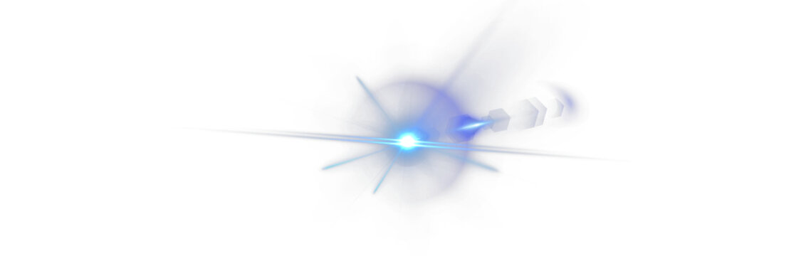 Dynamic blue spot lighting PNG with laser rays and glowing beams. Sparkling effects and bright flares create a dramatic stage atmosphere. Perfect for entertainment visuals, neon art.