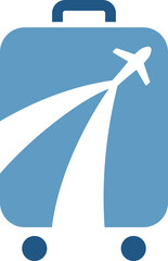 Suitecase with Airplane Icon