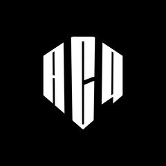 A bold white three-letter a black hexagonal monogram logo design