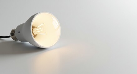Modern LED light bulb on neutral background  