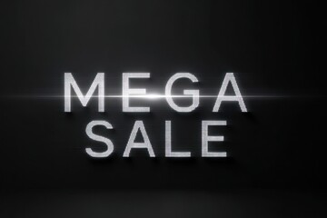 Mega sale text with light flare effect for promotional advertising campaign