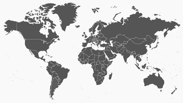 Minimalist Grayscale World Map