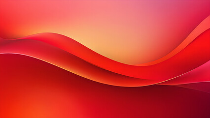Modern abstract background with bright red flowing waves and soft light effects for business presentation