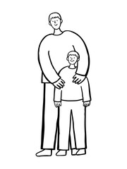 Father and Son. Illustration for Marketing, Advertising, Editorial, Design, and Web. 