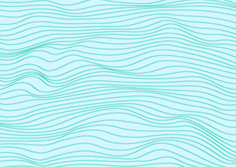 Green wavy lines pattern on blue background