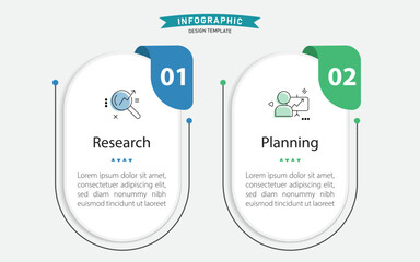 Comparison Infographic Design Template, Comparison between companies and products and services, Business presentation concept with 2 options, To do list or planning icon, vector illustration.