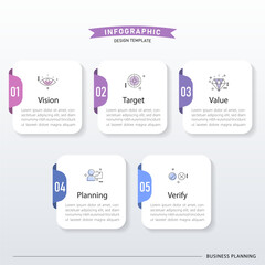 Timeline Creator infographic template. 5 Step timeline journey, calendar Flat simple infographics design template. presentation graph. Business concept with 5 options, gantt vector illustration.