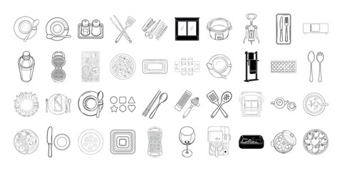 Vector art of diverse set of roughedged stamps and icons presented on