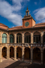 Archiginnasio Municipal Library in Bologna, Italy 