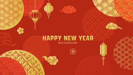 中華風エレガントデザインのグラフィック背景テンプレート