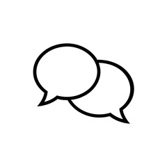 Vector illustration of overlapping speech bubbles with black outline scalable scalable scalable