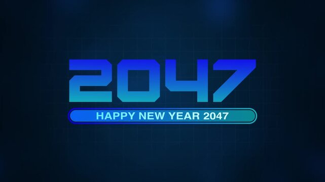 Happy New Year 2047 progress bar on soft abstract background. New year loading bar. happy New year 2047 loading animation background
