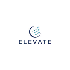 Initial letter E elevate logo design template