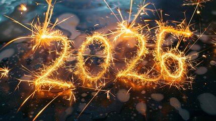 Sparkling 2025 numbers light up the dark with festive fireworks