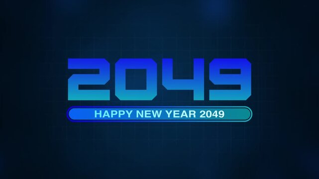 Happy New Year 2049 progress bar on soft abstract background. New year loading bar. happy New year 2049 loading animation background
