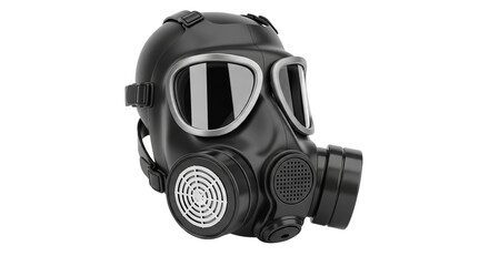 Black Gas Mask Industrial Safety Equipment Protection Gear Hazmat Suit Respirator Chemical Defense Isolated Detailed 3D