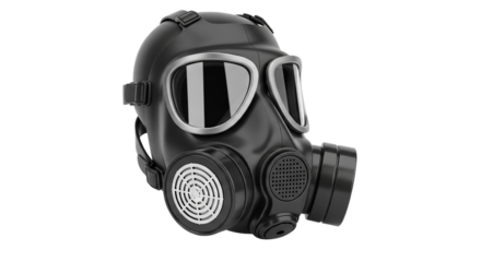 Black Gas Mask Industrial Safety Equipment Protection Gear Hazmat Suit Respirator Chemical Defense Isolated Detailed 3D