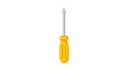 Fototapeta premium A bright yellow handled flathead screwdriver illustration for DIY enthusiasts