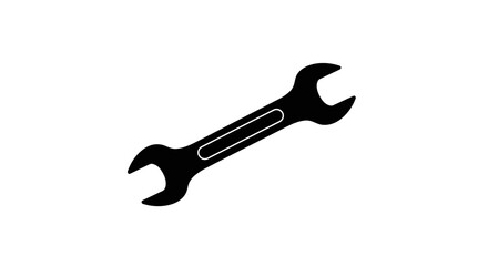 Simple Line Art Illustration of a Wrench - Minimalist Design