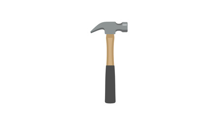 Illustration of a Hammer with Wooden Handle and Metal Head