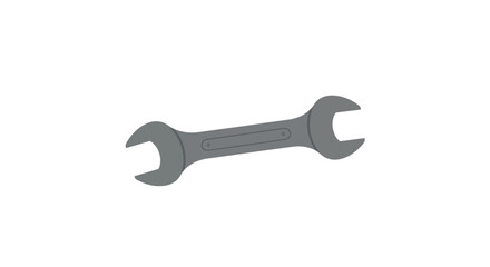 Vector Illustration of a Steel Wrench Tool for Mechanical Repairs