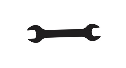 Black Wrench Tool Silhouette for Construction and Repair Services