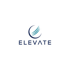 Initial letter E elevate logo design template