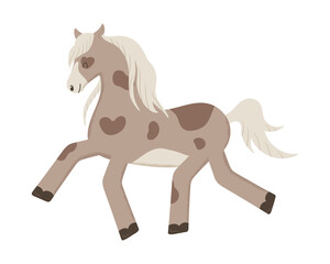 Cute hand drawn horse isolated on white background. Cartoon pony. Vector illustration