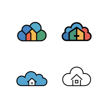 Cloud and House Logo Collection