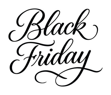 Elegant black friday script calligraphy design for sales promotion