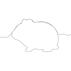 Guinea pig illustration. Continuous line drawing Vector. Minimalist pet animal art. Rodent simple outline.