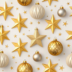 Colorful ornaments and shiny stars create a cheerful background for a winter holiday celebration. Perfect for New Year and Christmas themes in 2026