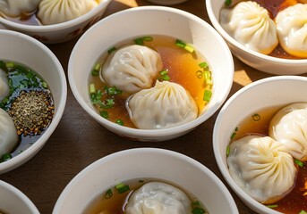 Bowls of Soup Dumplings - A Culinary Delight.