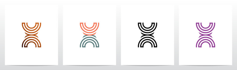 Circular Lines Concentric Geometric Letter Initial Logo Design X