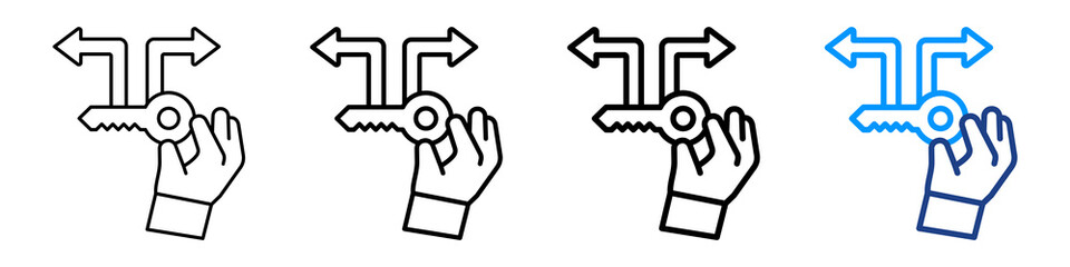 Key To Opportunity Icon Different Style Outline Collection Set.