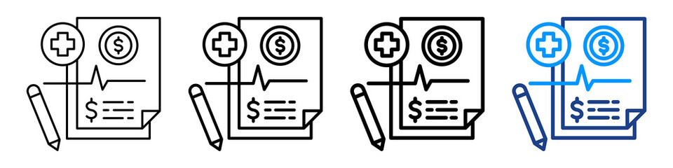 Obraz premium Loan Lifeline Icon Different Style Outline Collection Set.