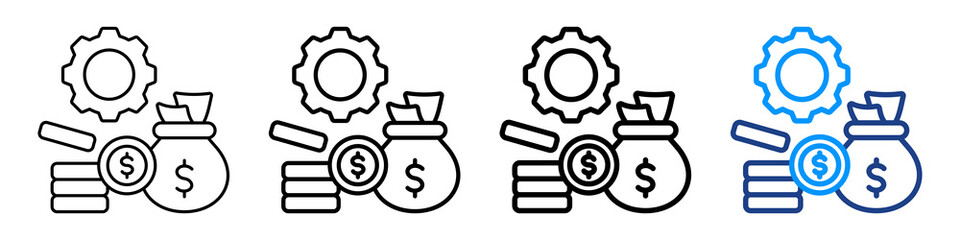 Wealth Management Icon Different Style Outline Collection Set.